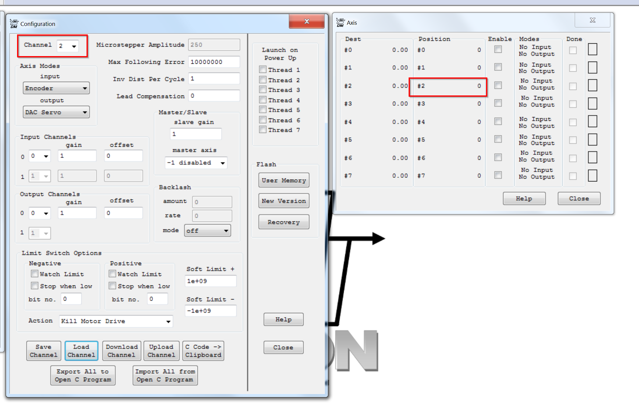 N/A Kmotion Z-Axis Config & Axis Screens for Results above.