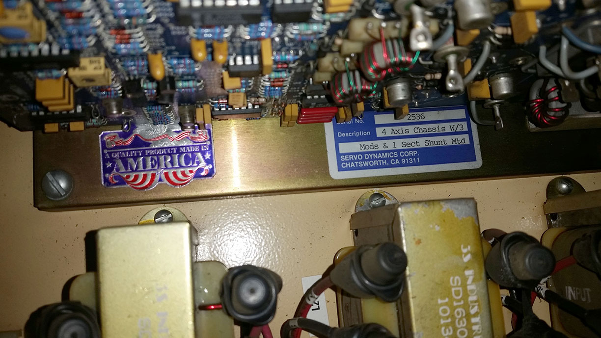 Right Side INside Electronic CAbinet (driver label