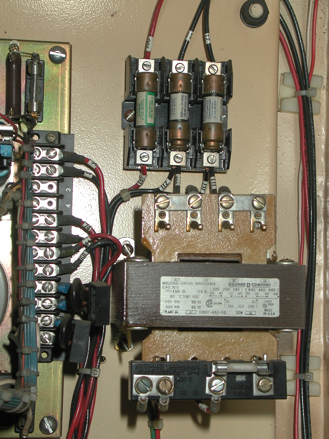 Transformer for one lead of the 3-phase coming in.