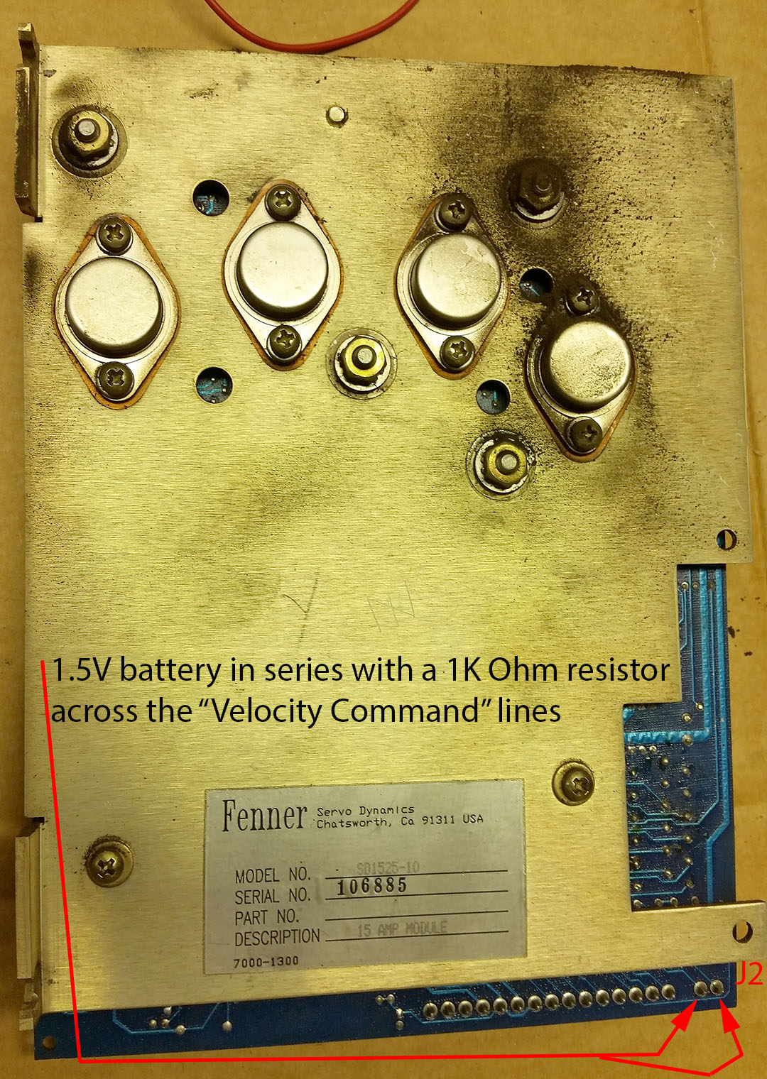 Back of Drive SD1525-10 Board