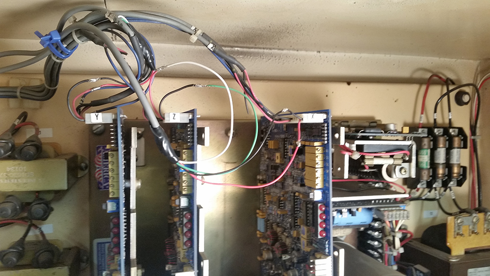 X, Y, & Z axis DAC wires connect to Drive Board